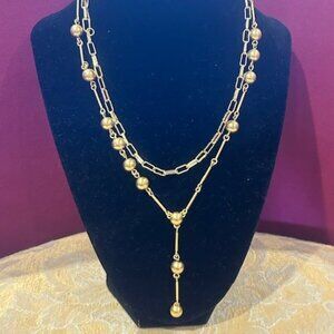 MADEWELL Gold Ball/Flat Chain NECKLACES – 2 LOT “A”